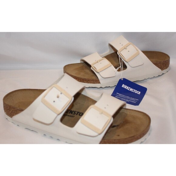 Birkenstock Women's Arizona Leather Sandals WHITE EU 37 NEW NARROW - Picture 3 of 6